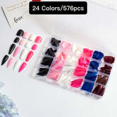 24 Colors 576 pcs /Set Press On Nails 24pcs/Color teo-TF-026
